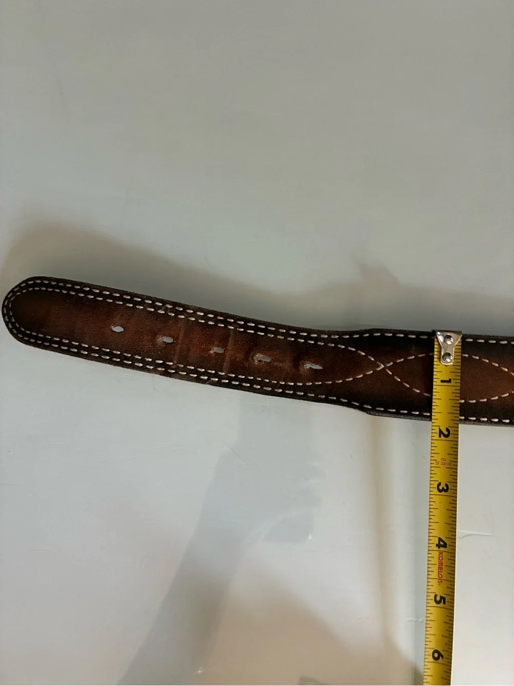 Genuine Leather Western Belt Strap with Contrast Stitching Size 36